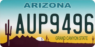 AZ license plate AUP9496