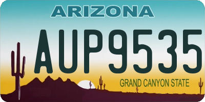 AZ license plate AUP9535