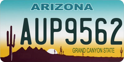 AZ license plate AUP9562