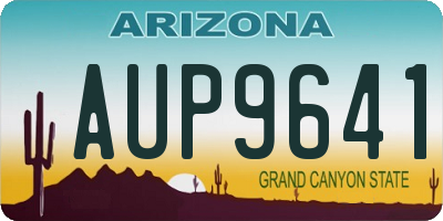 AZ license plate AUP9641