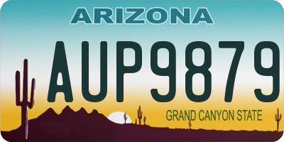 AZ license plate AUP9879