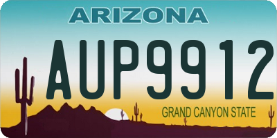 AZ license plate AUP9912