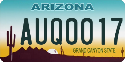 AZ license plate AUQ0017