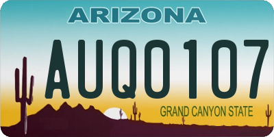 AZ license plate AUQ0107