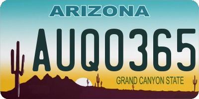 AZ license plate AUQ0365