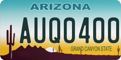 AZ license plate AUQ0400