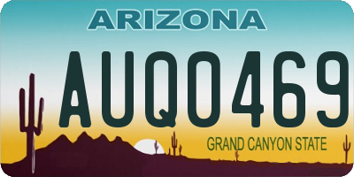 AZ license plate AUQ0469