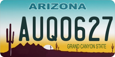 AZ license plate AUQ0627