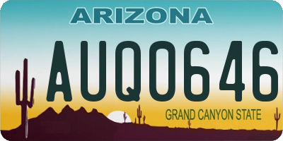 AZ license plate AUQ0646