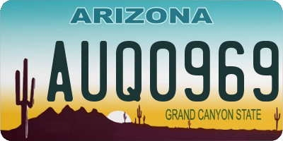 AZ license plate AUQ0969
