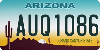AZ license plate AUQ1086