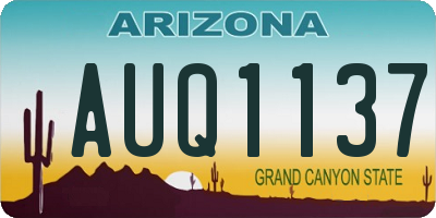 AZ license plate AUQ1137