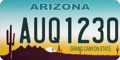 AZ license plate AUQ1230