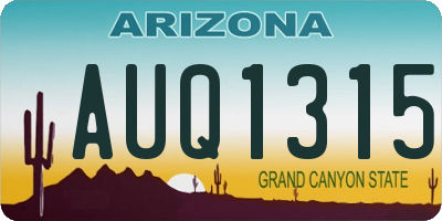 AZ license plate AUQ1315