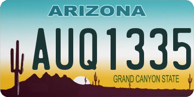 AZ license plate AUQ1335