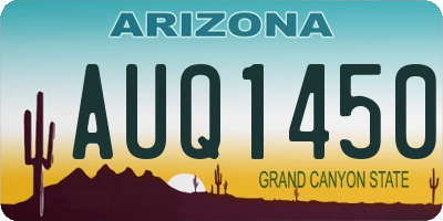 AZ license plate AUQ1450