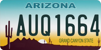 AZ license plate AUQ1664