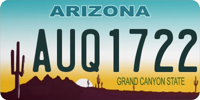 AZ license plate AUQ1722