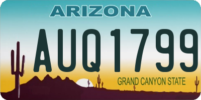 AZ license plate AUQ1799