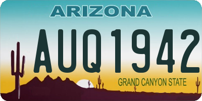 AZ license plate AUQ1942