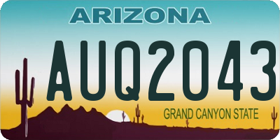 AZ license plate AUQ2043