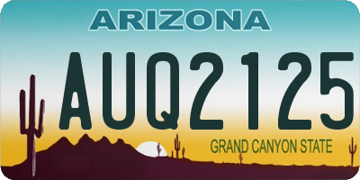 AZ license plate AUQ2125