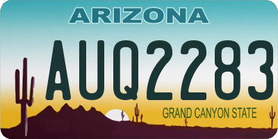 AZ license plate AUQ2283