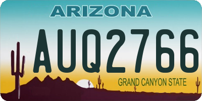 AZ license plate AUQ2766
