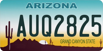AZ license plate AUQ2825