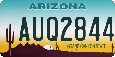 AZ license plate AUQ2844