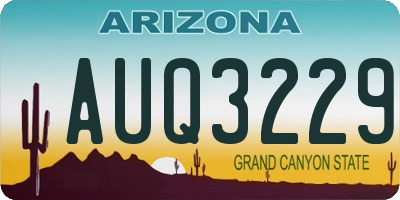 AZ license plate AUQ3229