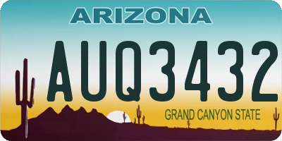 AZ license plate AUQ3432