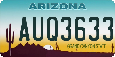 AZ license plate AUQ3633