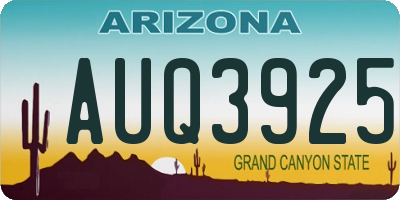 AZ license plate AUQ3925
