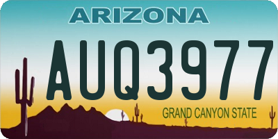 AZ license plate AUQ3977
