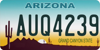 AZ license plate AUQ4239