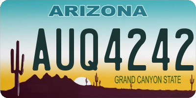 AZ license plate AUQ4242