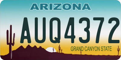 AZ license plate AUQ4372