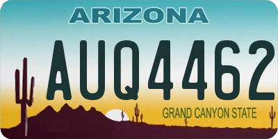AZ license plate AUQ4462