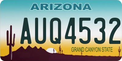 AZ license plate AUQ4532