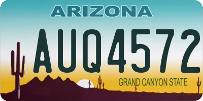 AZ license plate AUQ4572