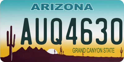 AZ license plate AUQ4630