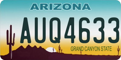 AZ license plate AUQ4633