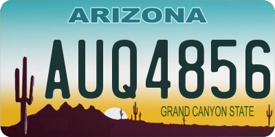 AZ license plate AUQ4856