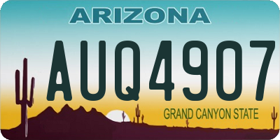 AZ license plate AUQ4907
