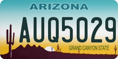 AZ license plate AUQ5029