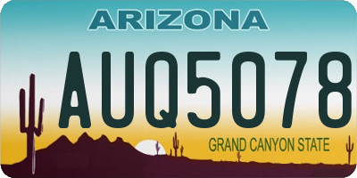 AZ license plate AUQ5078