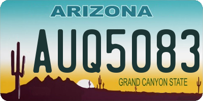 AZ license plate AUQ5083
