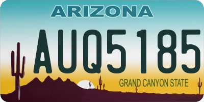 AZ license plate AUQ5185