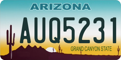 AZ license plate AUQ5231